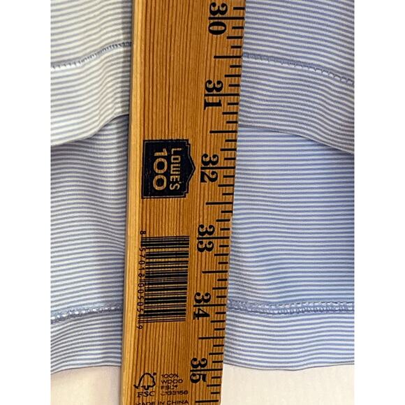 Peter Millar Men’s 2XL Blue White Striped Summer Comfort Polo Golf Shirt Stretch - Picture 7 of 8